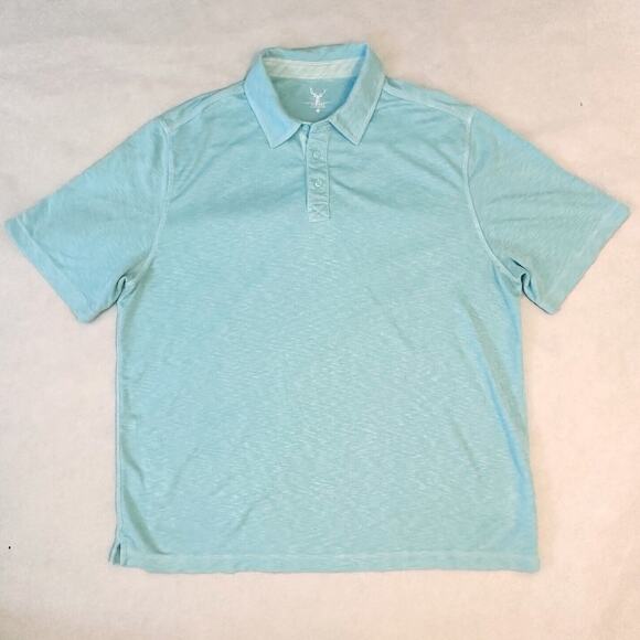 Nicoby Polo Shirt Mens 2XL Lt Blue Heathered Short Sleeve Soft Modal Blend - Picture 1 of 7